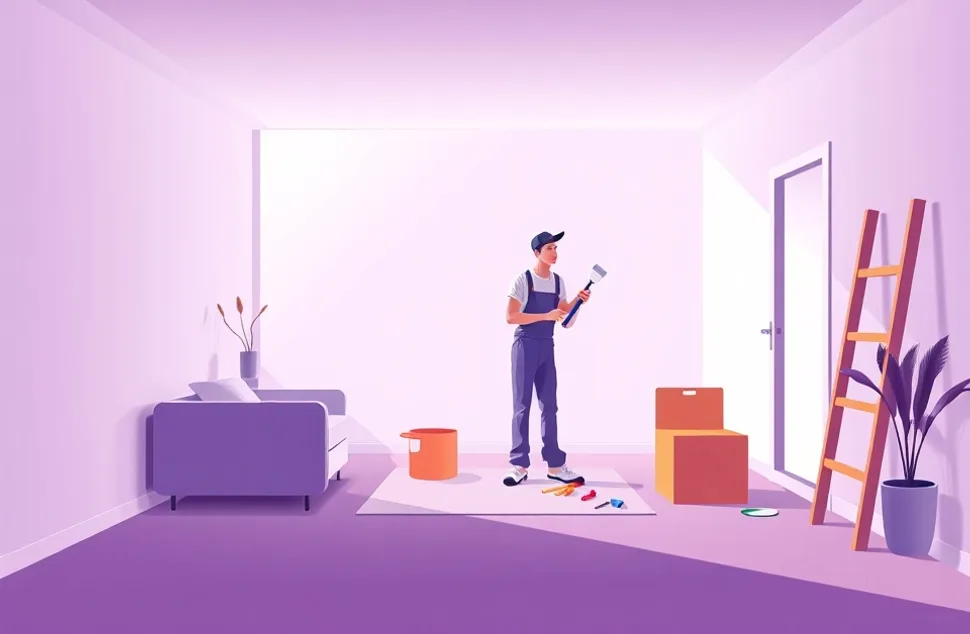Intérieur rénové après travaux de peinture à Panazol
