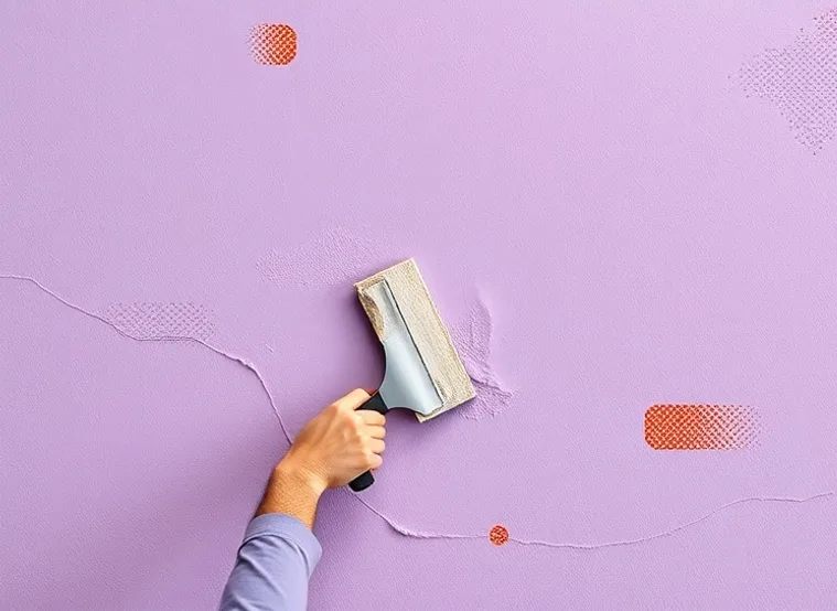 Application d'un enduit décoratif à la lisseuse sur un mur
