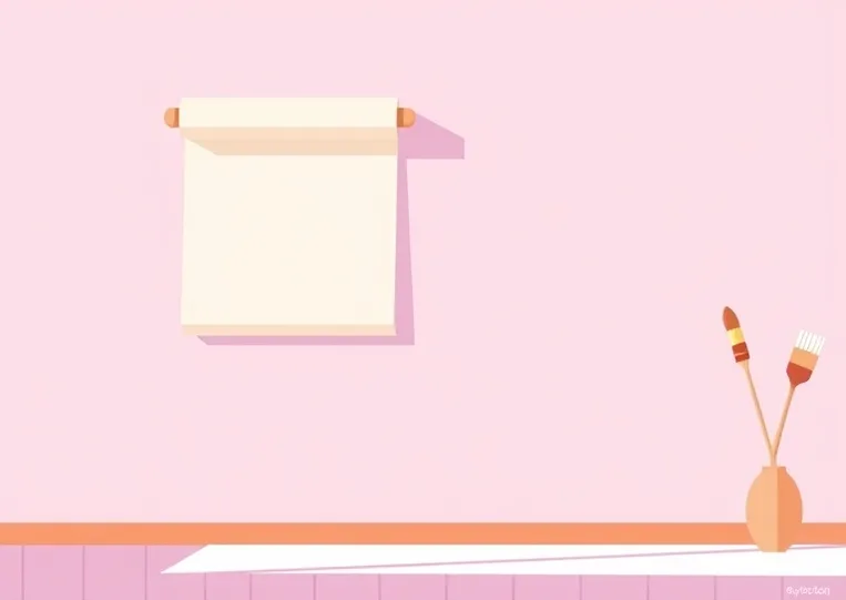 Pose de papier peint, rouleau et brosse à maroufler